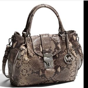 Michael Kors “Jenna” Large Python Embossed Tote